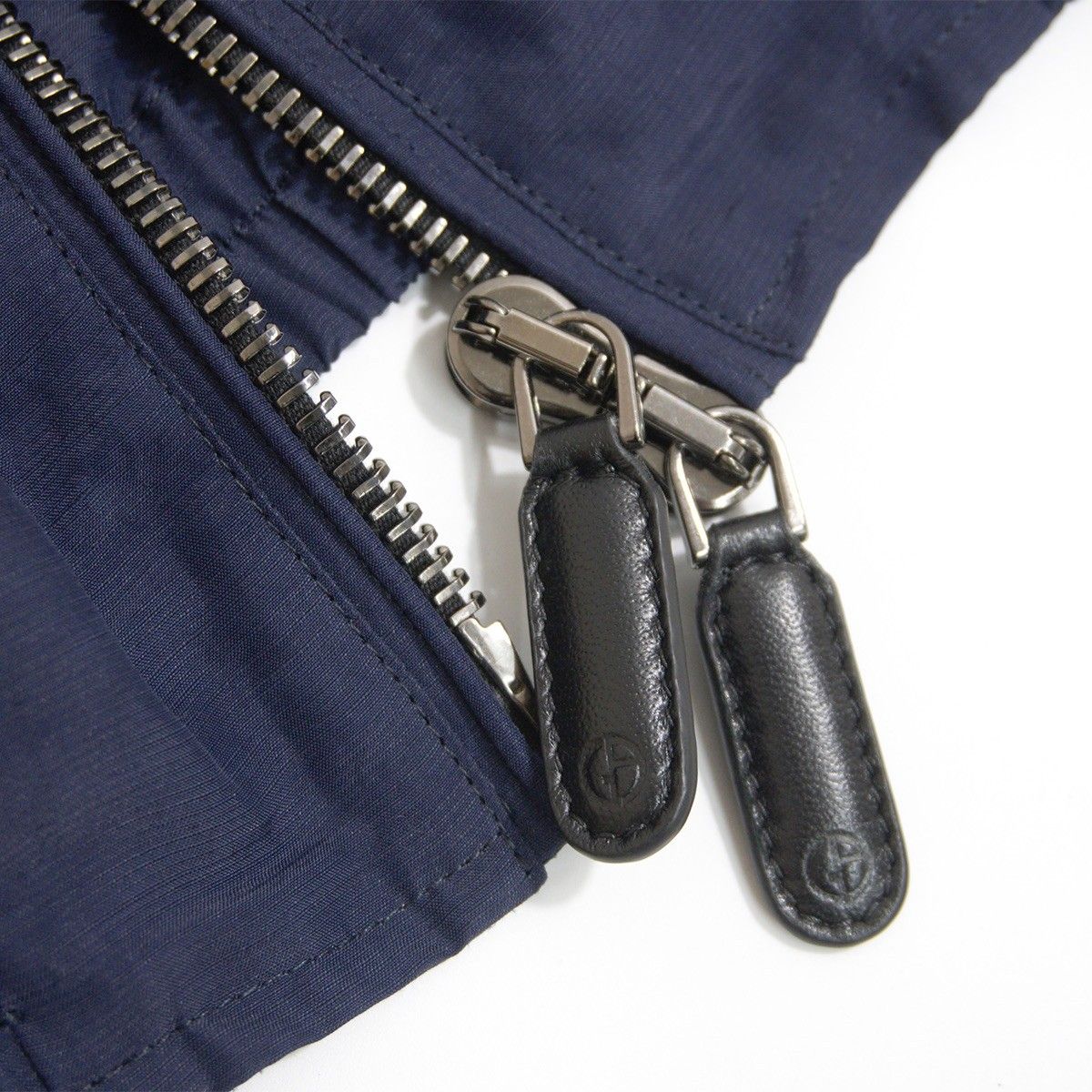 美品】GIORGIO ARMANI【レーヨン リネン ジップ ブルゾン】46 ネイビー