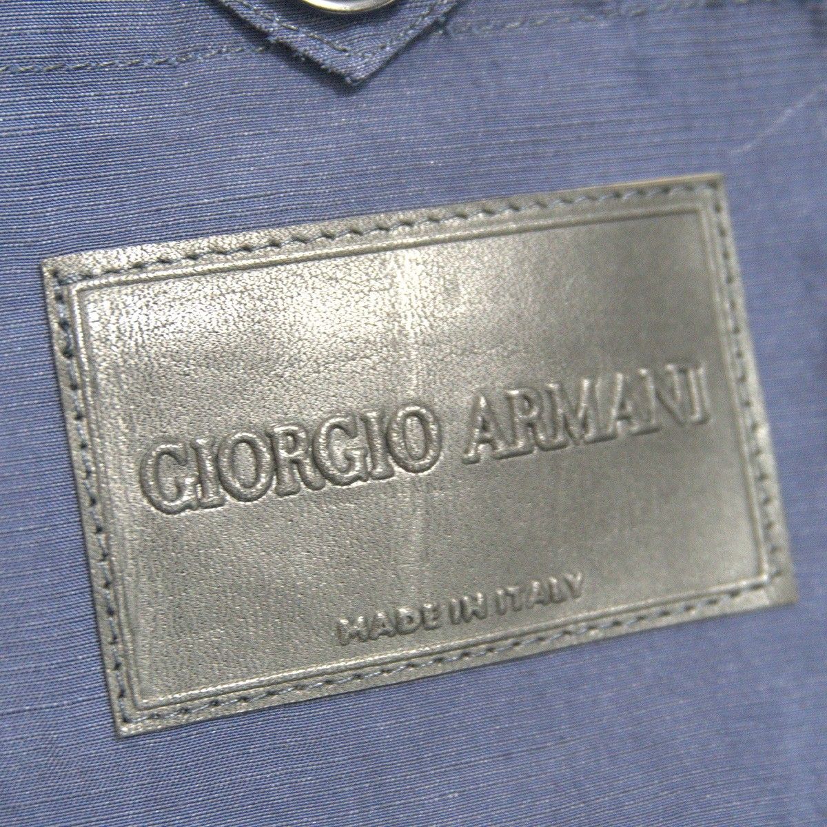 美品】GIORGIO ARMANI【レーヨン リネン ジップ ブルゾン】46 ネイビー