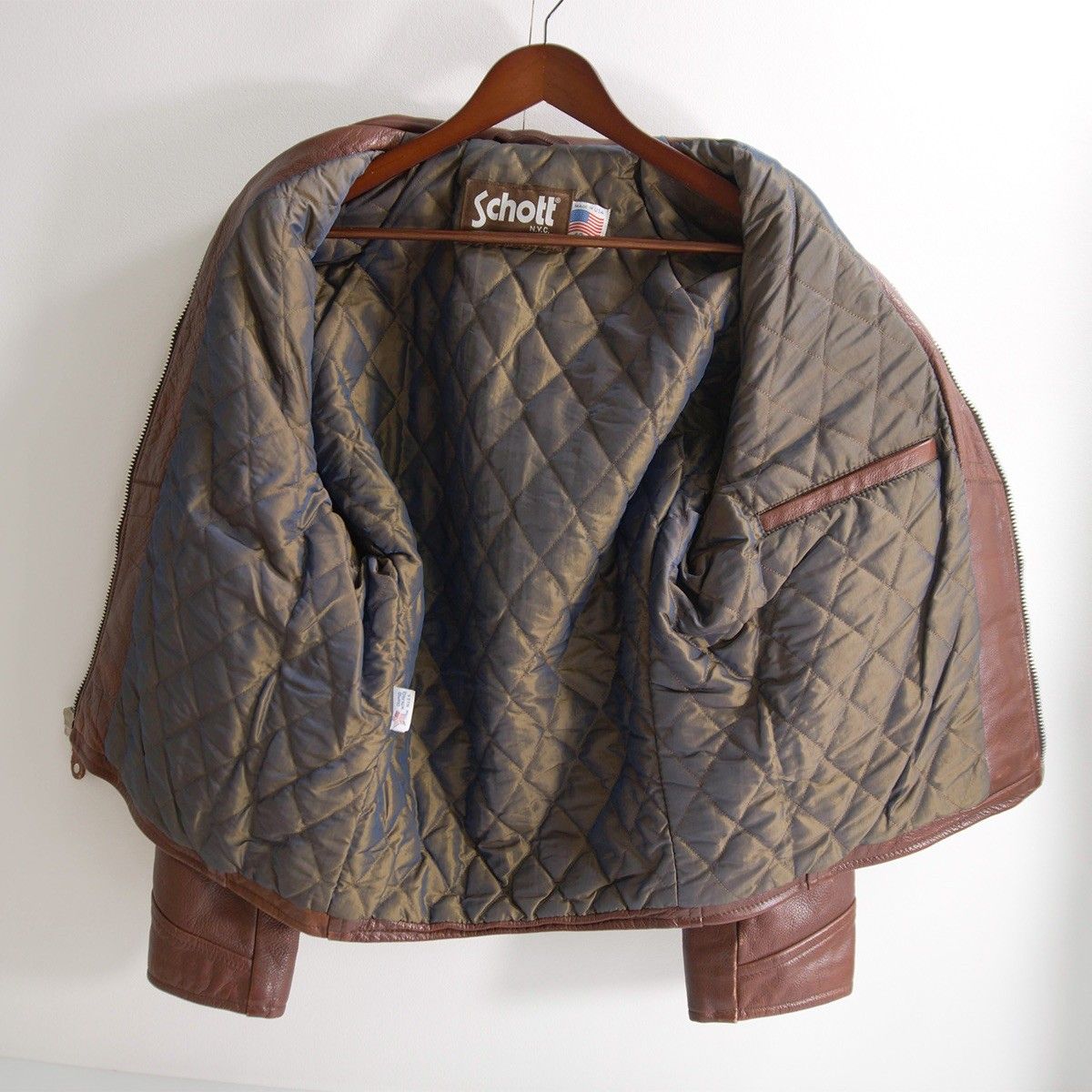 美品】SCHOTT【170/シングルライダースジャケット】40 襟 レザー