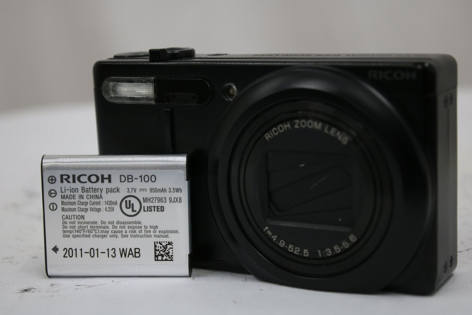 返品保証】 リコー Ricoh CX5 ブラック バッテリー付き コンパクト