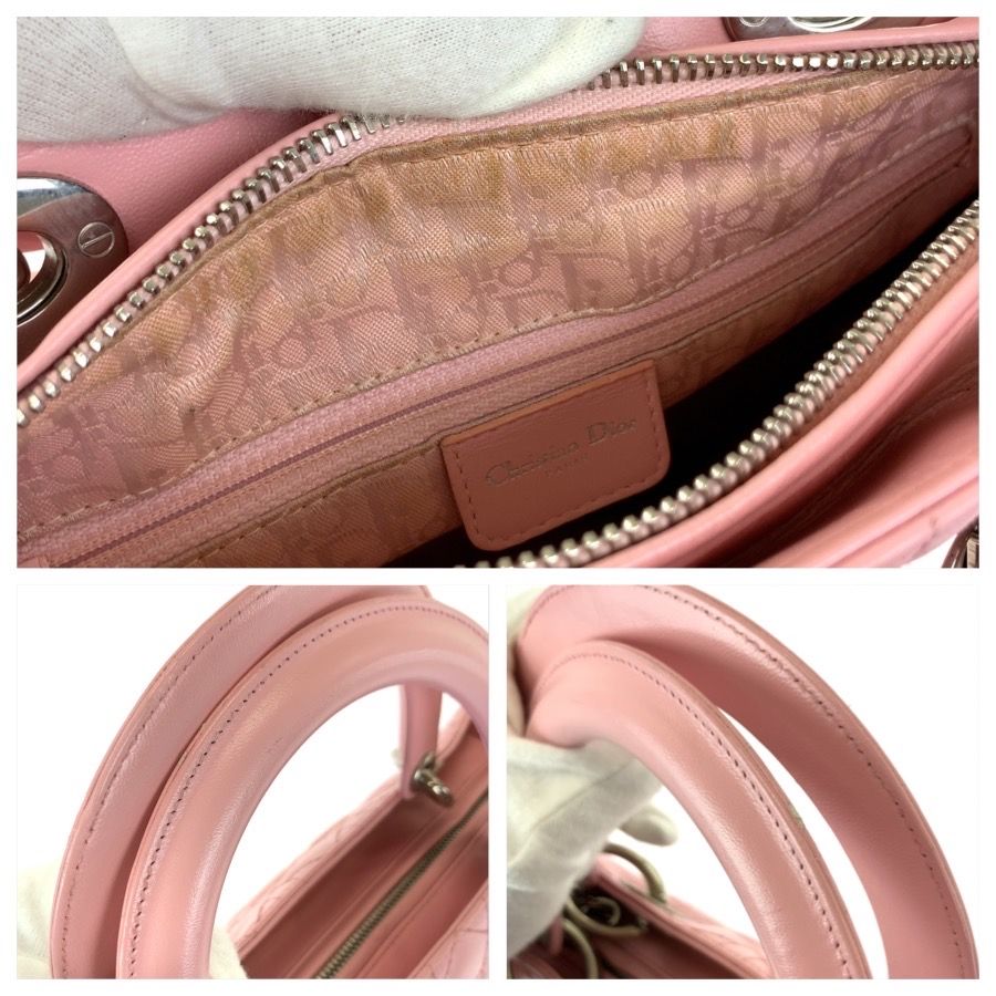 Dior ディオール カナージュ レディディオール ピンク シルバー金具