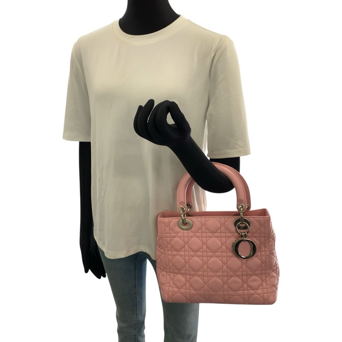 Dior ディオール カナージュ レディディオール ピンク シルバー金具