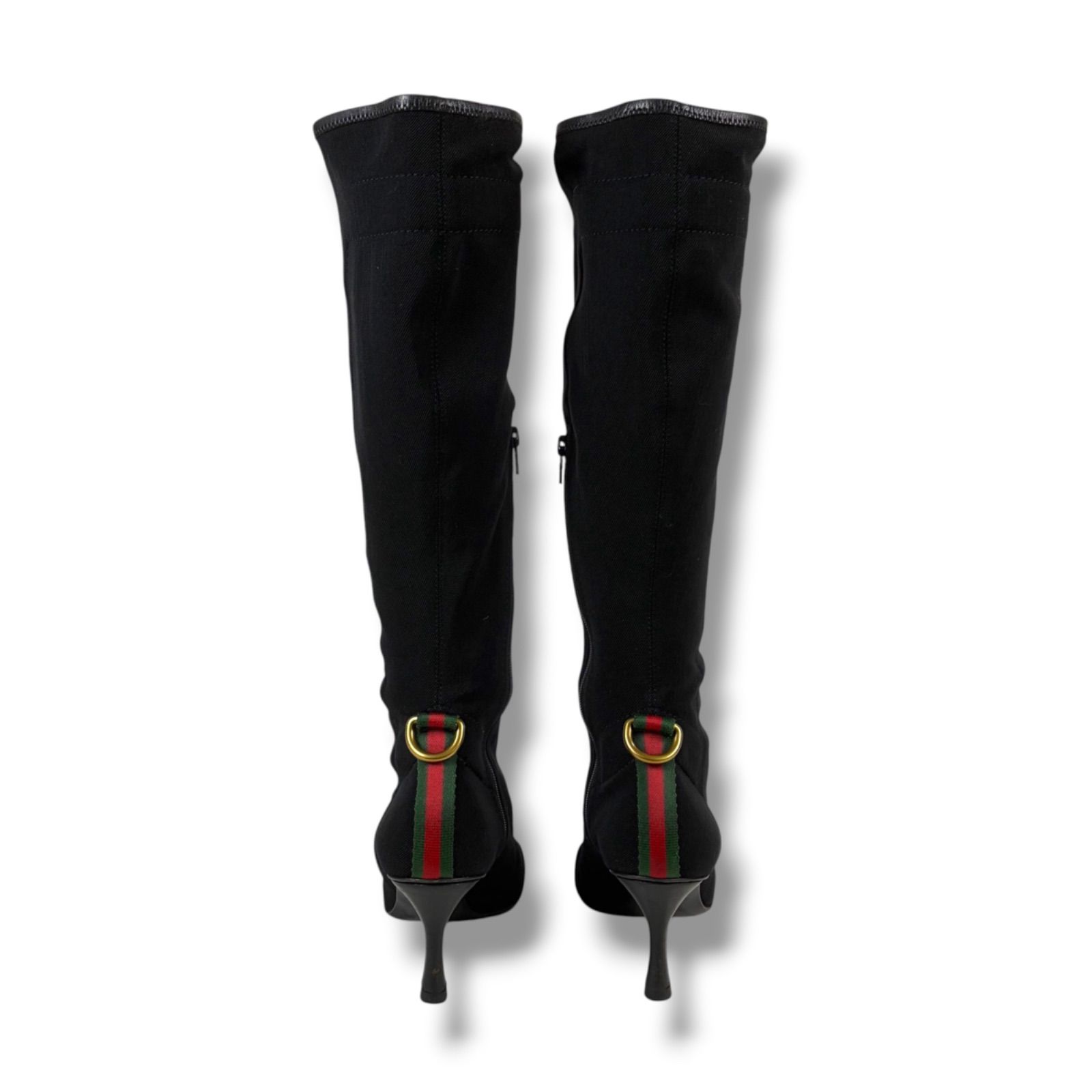 【美品】　GUCCI　シェリーライン　インターロッキングG　厚底　ブーツ　35 GUCCI Sherry Line Long Boots シェリーライン ロングブーツ ブラック
