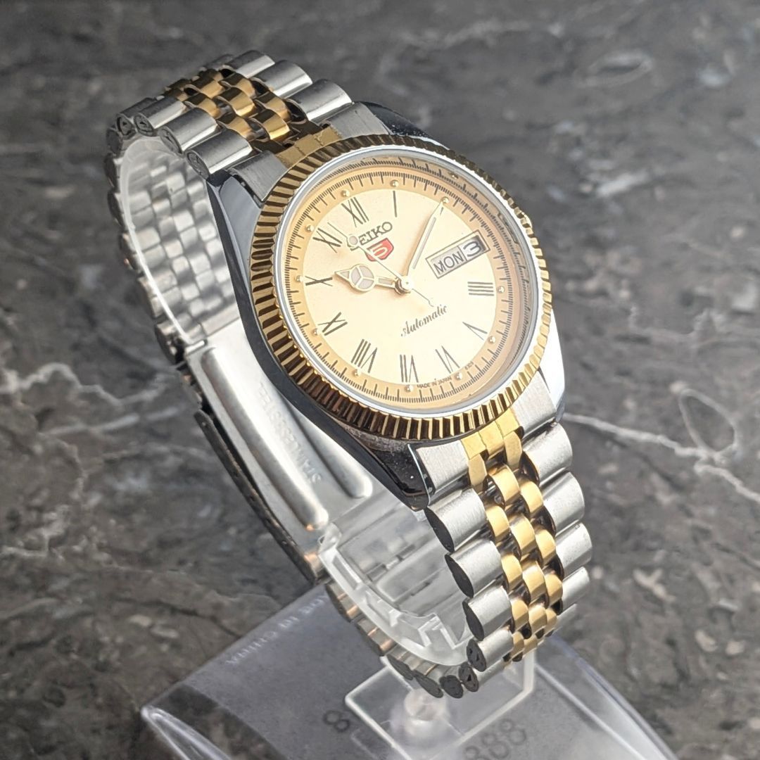 稼働品 SEIKO セイコー5 自動巻き 80s ヴィンテージ シャンパン
