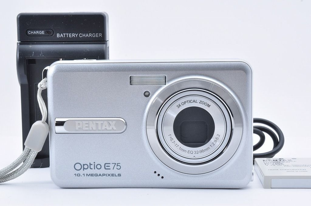 PENTAX Optio E75 シルバー 10.2MP 光学3倍ズーム コンパクトデジタル
