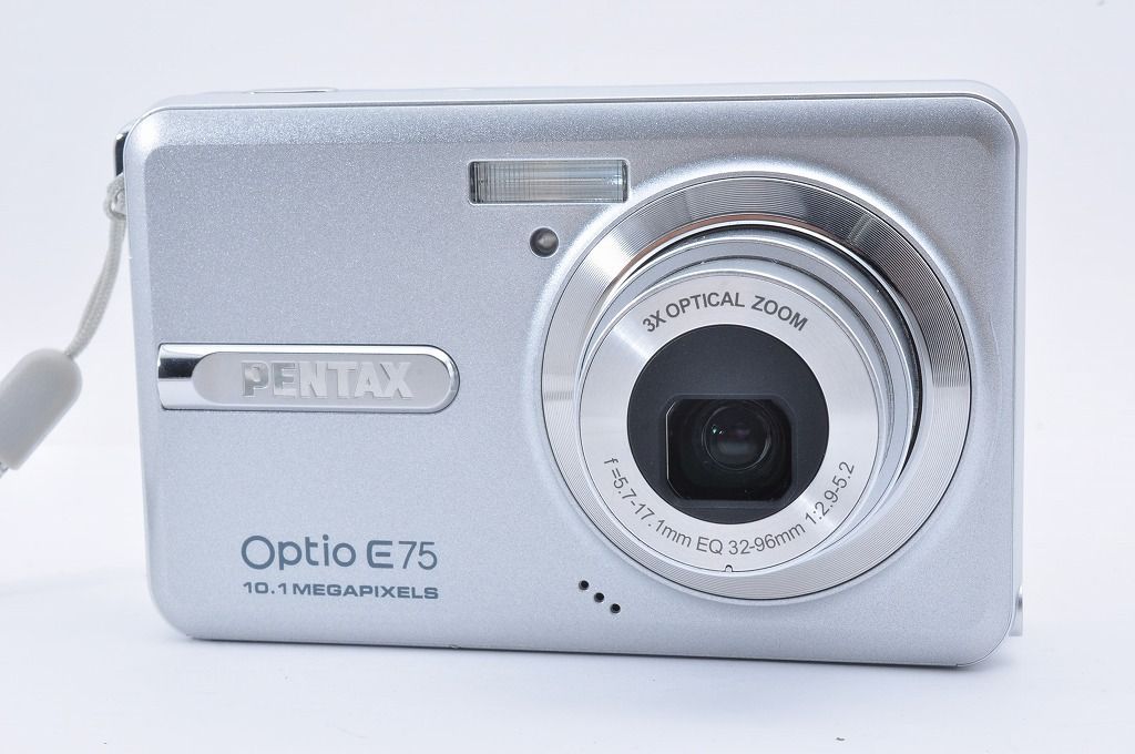 PENTAX Optio シルバー デジタルカメラ PENTAX Optio E75 シルバー 10.2MP 光学3倍ズーム コンパクトデジタル