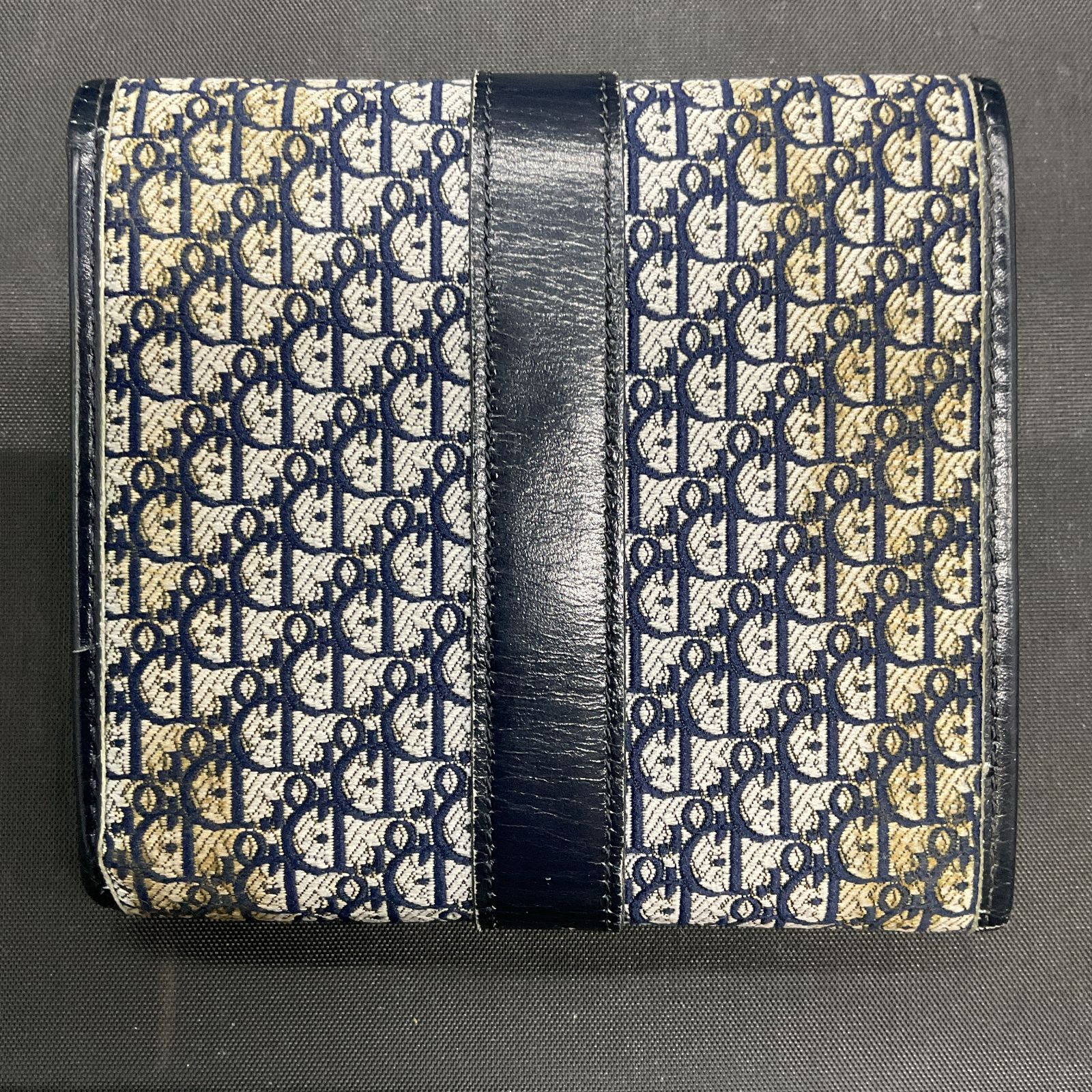 Christian Dior クリスチャンディオール 二つ折り財布 ネイビー