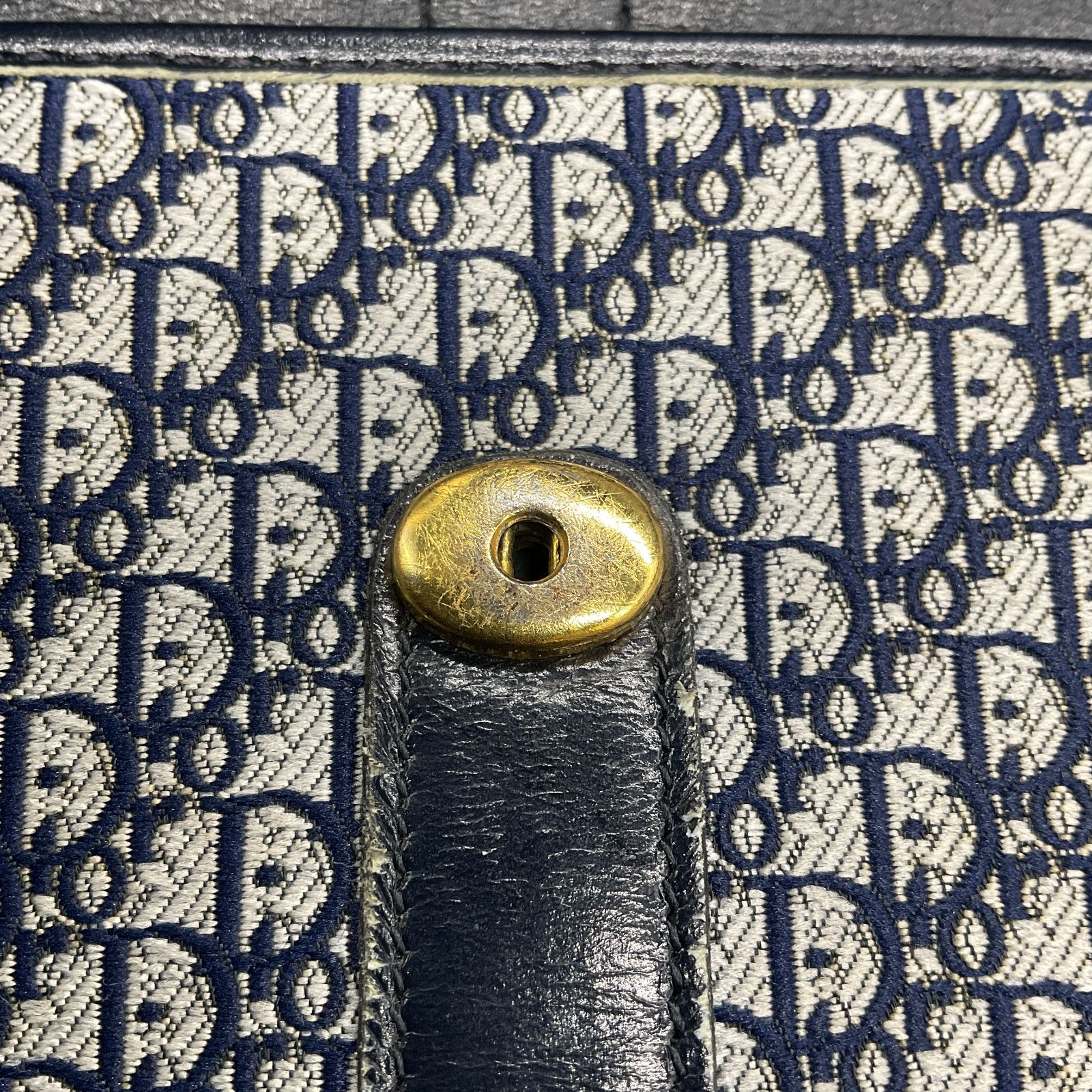 Christian Dior クリスチャンディオール 二つ折り財布 ネイビー