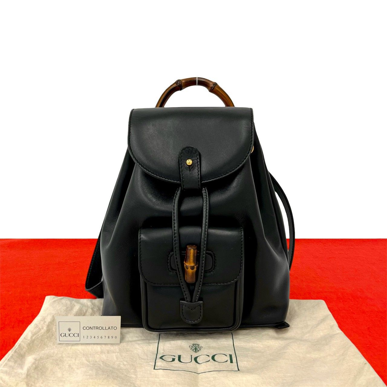 あ*る様 GUCCIバンブー　バックパック　ダメージ有り 極 美品 袋付き GUCCI グッチ オールドグッチ ヴィンテージ バンブー