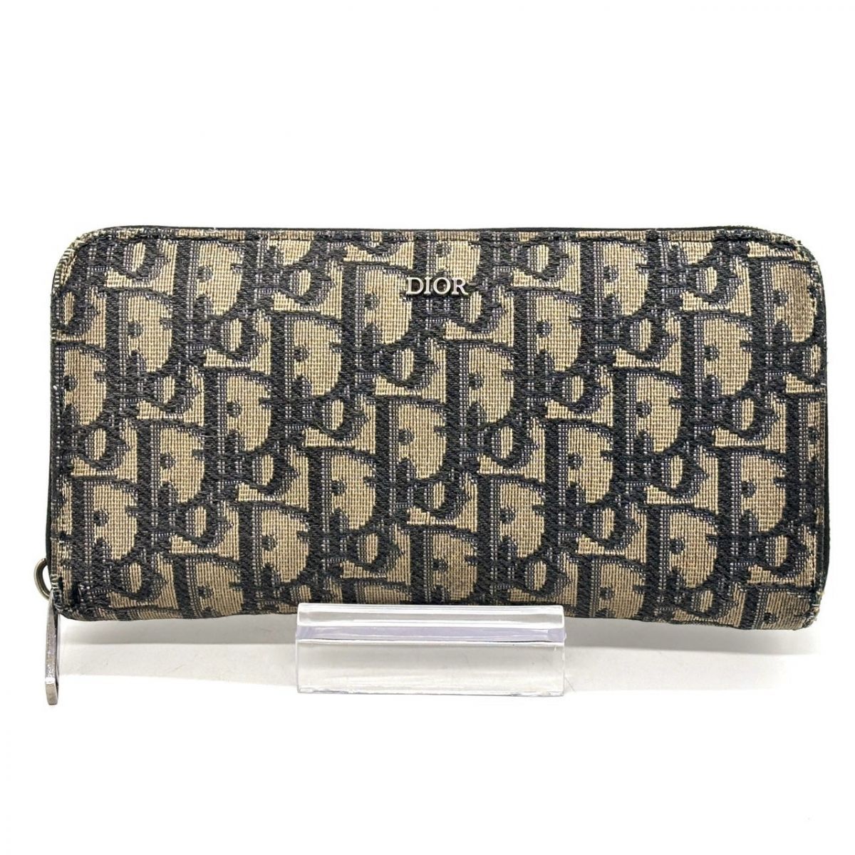 ディオール オブリーク トロッター ラウンドジップ ジャガード 長財布 Christian Dior 長財布 オブリーク ラウンドファスナー 12カード