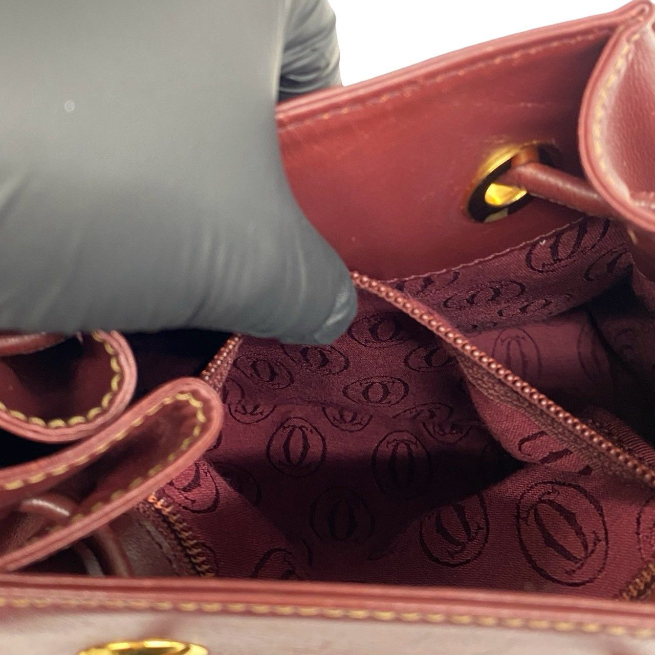 極 美品 CARTIER カルティエ ヴィンテージ マストライン ロゴ レザー