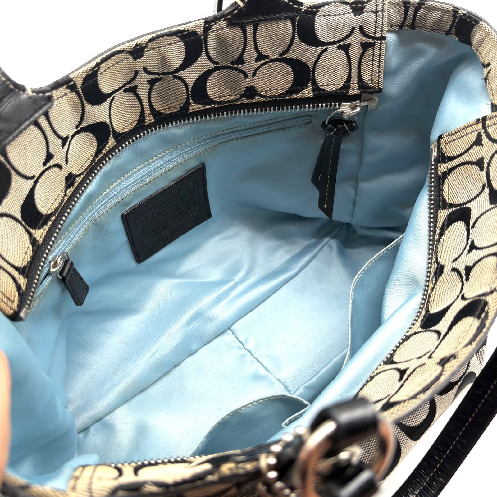 COACH Y2K Signature Gallery Tote Bag Black Grey F15146 コーチ