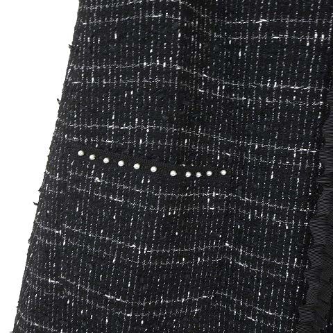 エムズグレイシー M'S GRACY ロング ジレ ジャケット ラメ ツイード