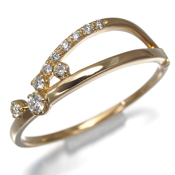スタージュエリー リング ダイヤ ダイヤモンド 0.10ct 12号 K18YG #201935
