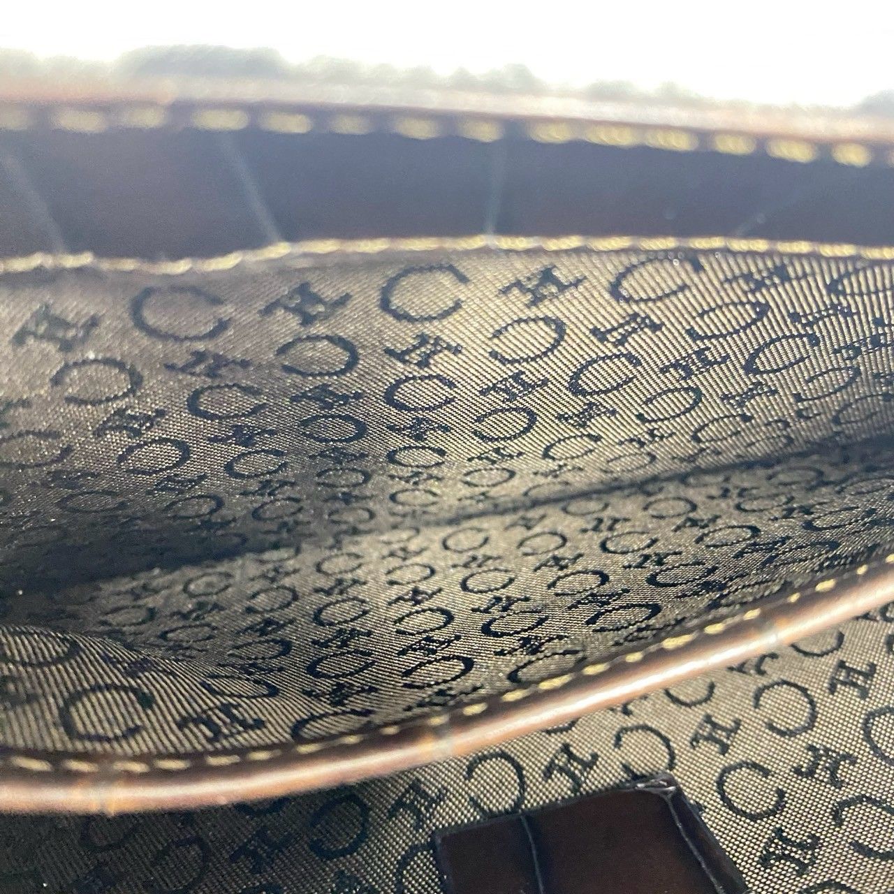 極 美品 CELINE セリーヌ ヴィンテージ Cマカダム 柄 ブラゾン 金具