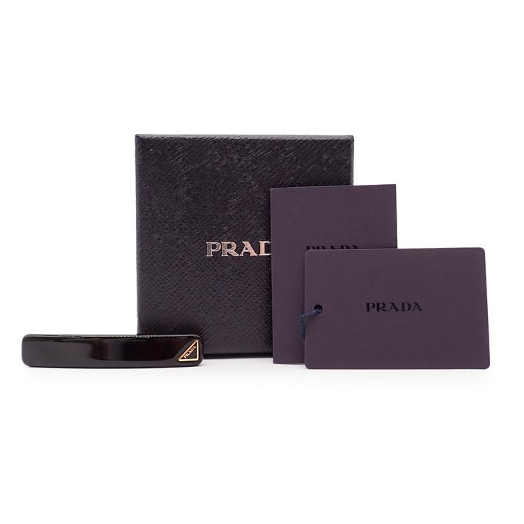 未使用品 PRADA プラダ バレッタ ヘアクリップ 1IF134 プレックス