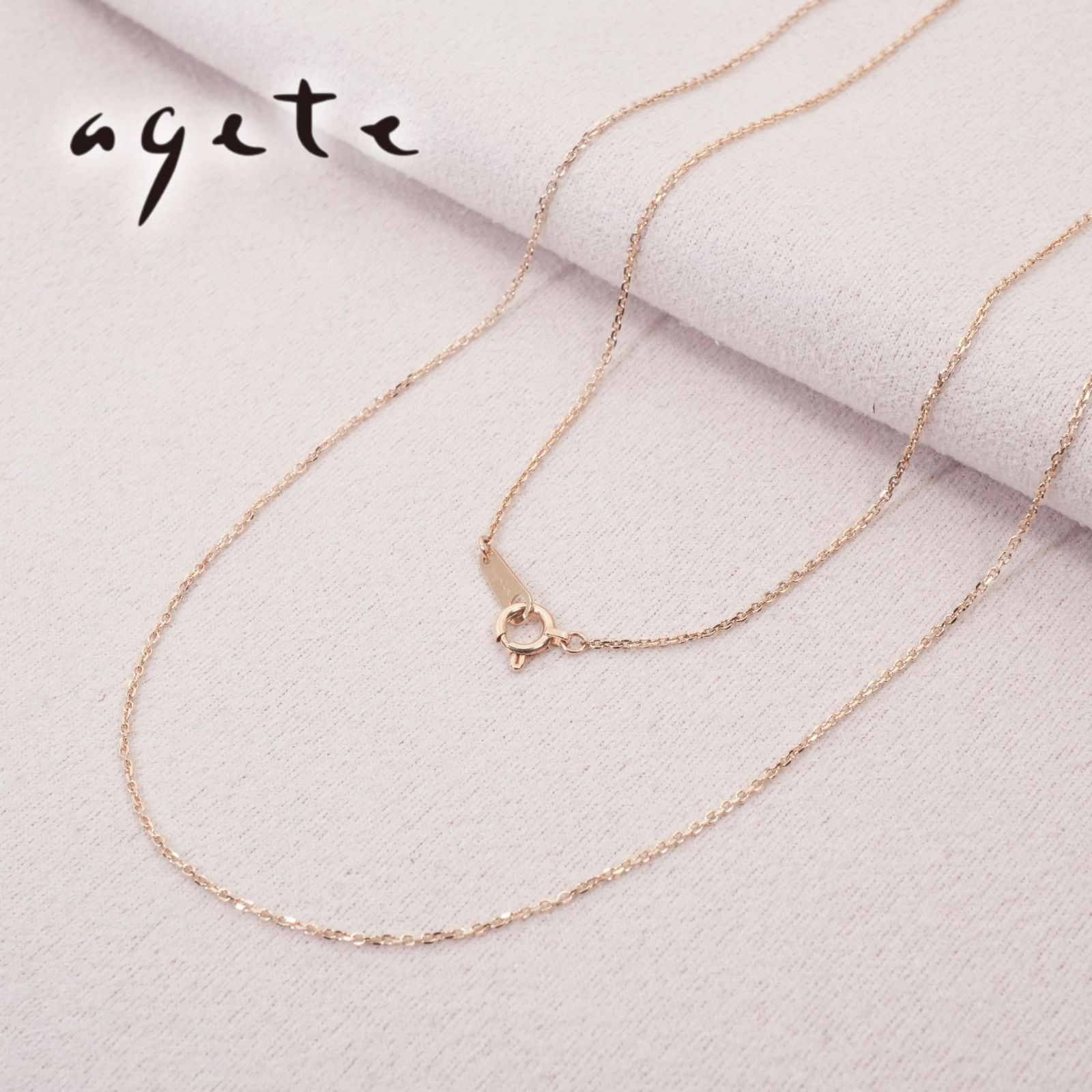 美品 アガット K10 ロング チェーン ネックレス agete /26-1705 - メルカリ