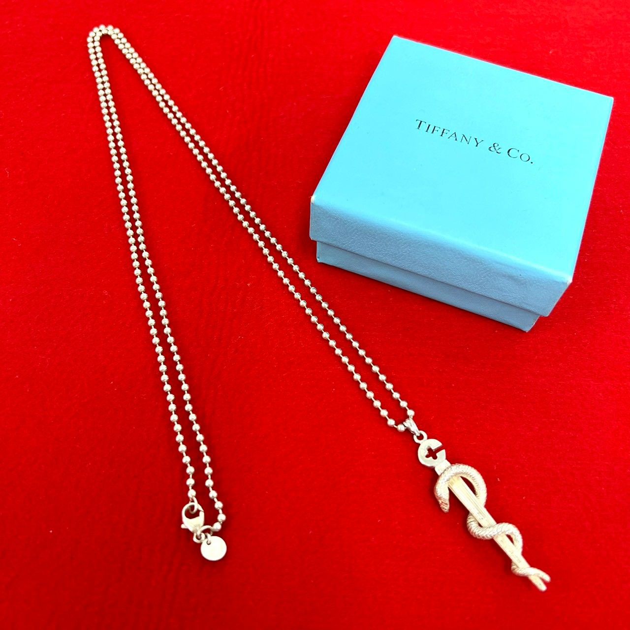 【美品】Tiffany & Co. ティファニー ネックレス 極 美品 TIFFANY&Co. ティファニー カドゥケウス ネックレス シルバー