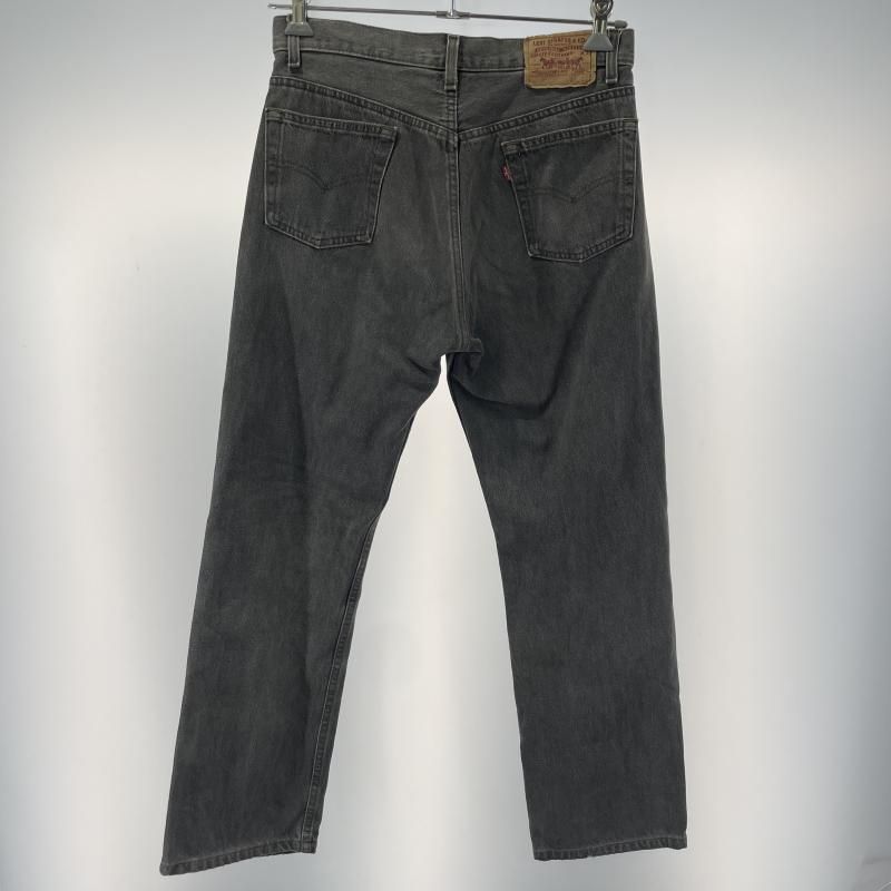 中古】90s LEVI'S 501 デニムパンツ 先染めブラック USA製 w32[19