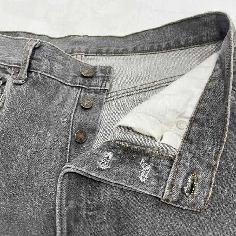 中古】90s LEVI'S 501 デニムパンツ 先染めブラック USA製 w32[19