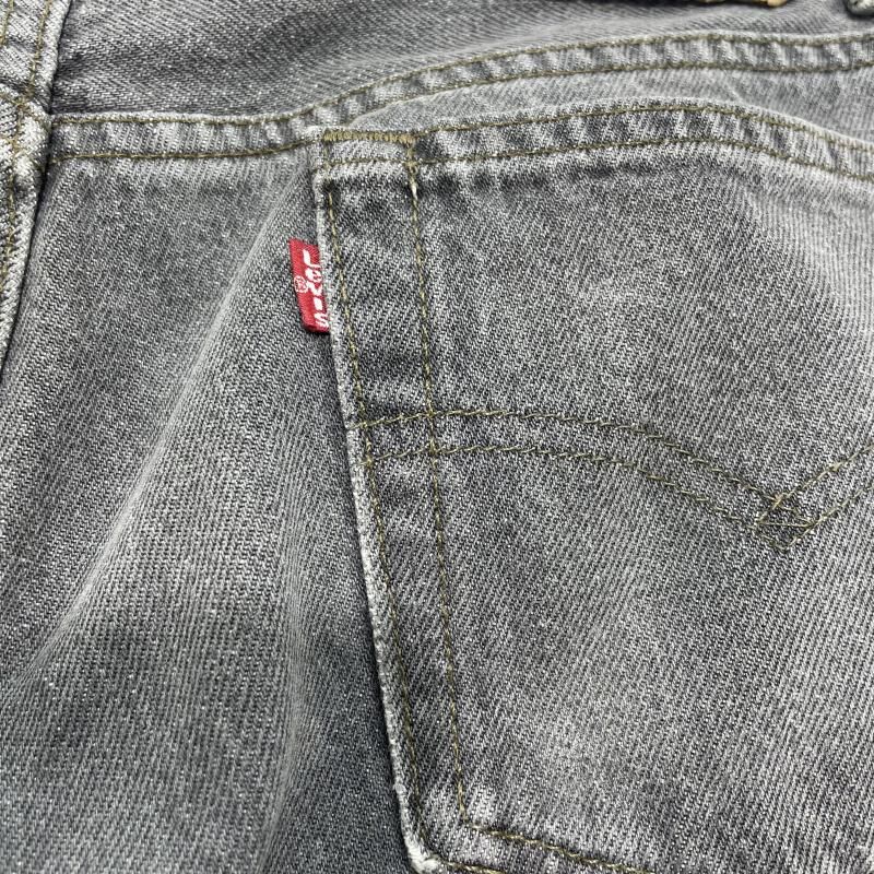 中古】90s LEVI'S 501 デニムパンツ 先染めブラック USA製 w32[19
