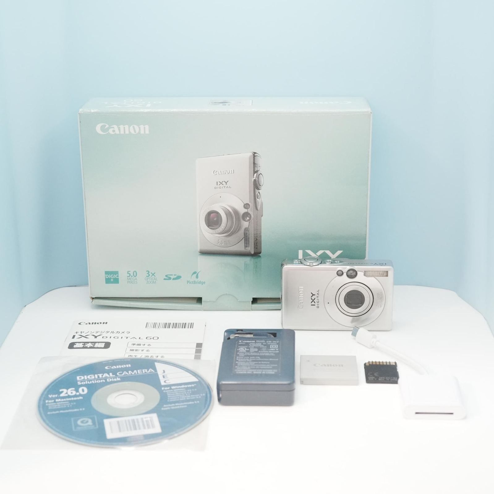 【スマホ転送OK】キャノン Canon IXY DIGITAL 60 Canon IXY DIGITAL 60 デジカメ スマホ転送OK フルセット シロクマ