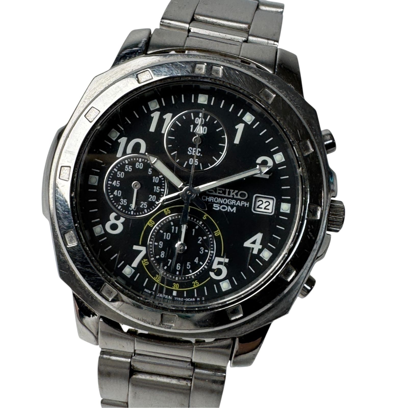 セイコー SEIKO 腕時計 クロノグラフ クォーツ 稼動品 7T92-0CA0 電池