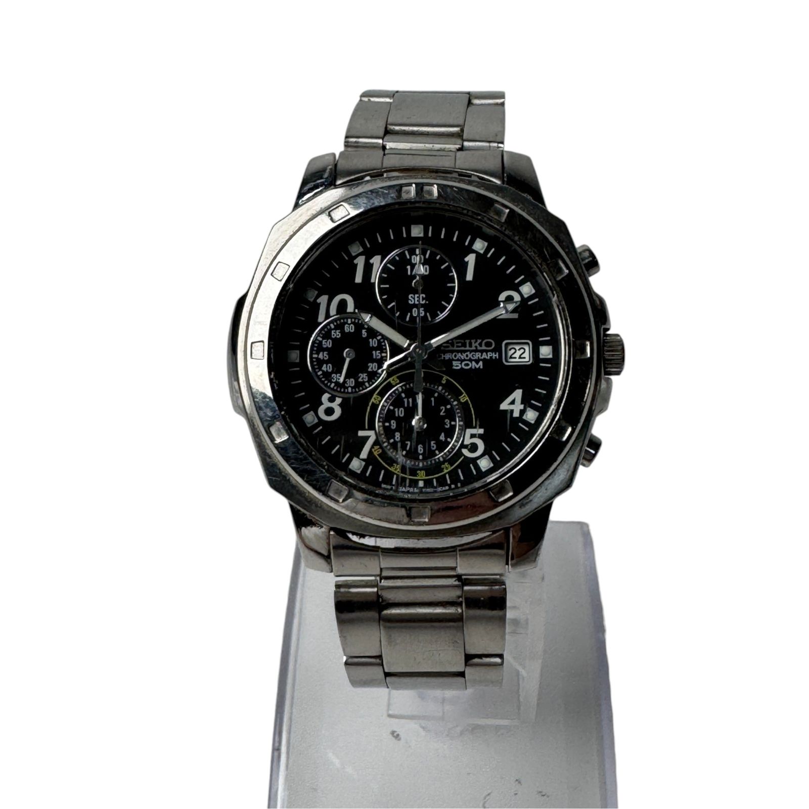 セイコー SEIKO 腕時計 クロノグラフ クォーツ 稼動品 7T92-0CA0 電池