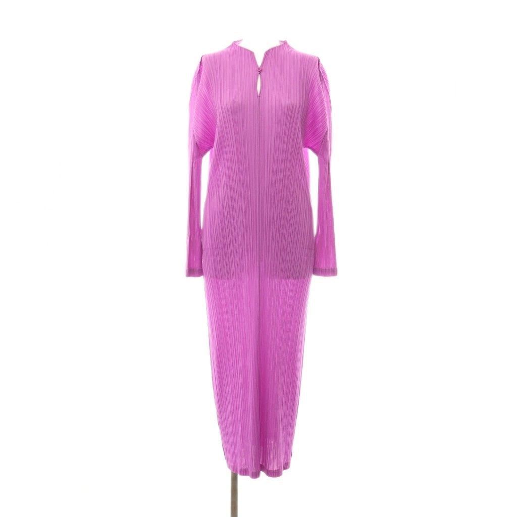 プリーツプリーズ PLEATS PLEASE チャイナカラー ワンピース ロング