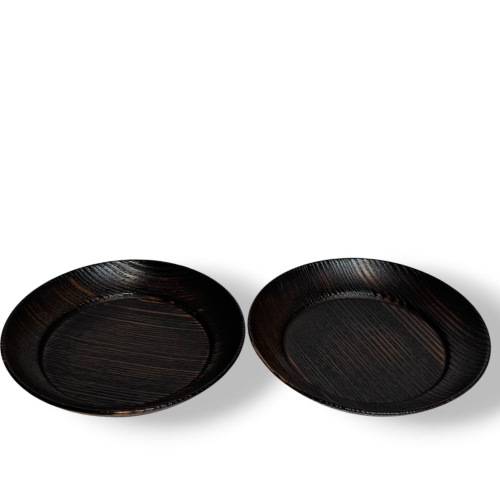 新品未使用 矢澤浩明 豆皿摺り Japanese lacquer mini plate 摺り漆 豆皿2枚セット 作家物 ハンドメイド 漆器 和食器 小皿 銘々皿 直径約9.8cm 管理番号：1070M-2750