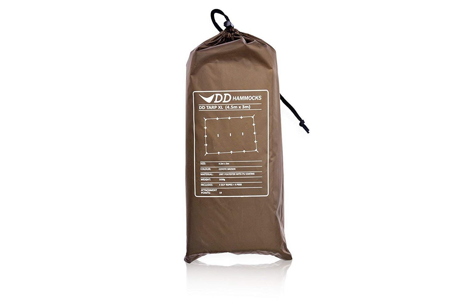 DD Tarp XL 4.5mx3m 多用途で軽量なタープ 耐水性 3000mm (Coyote