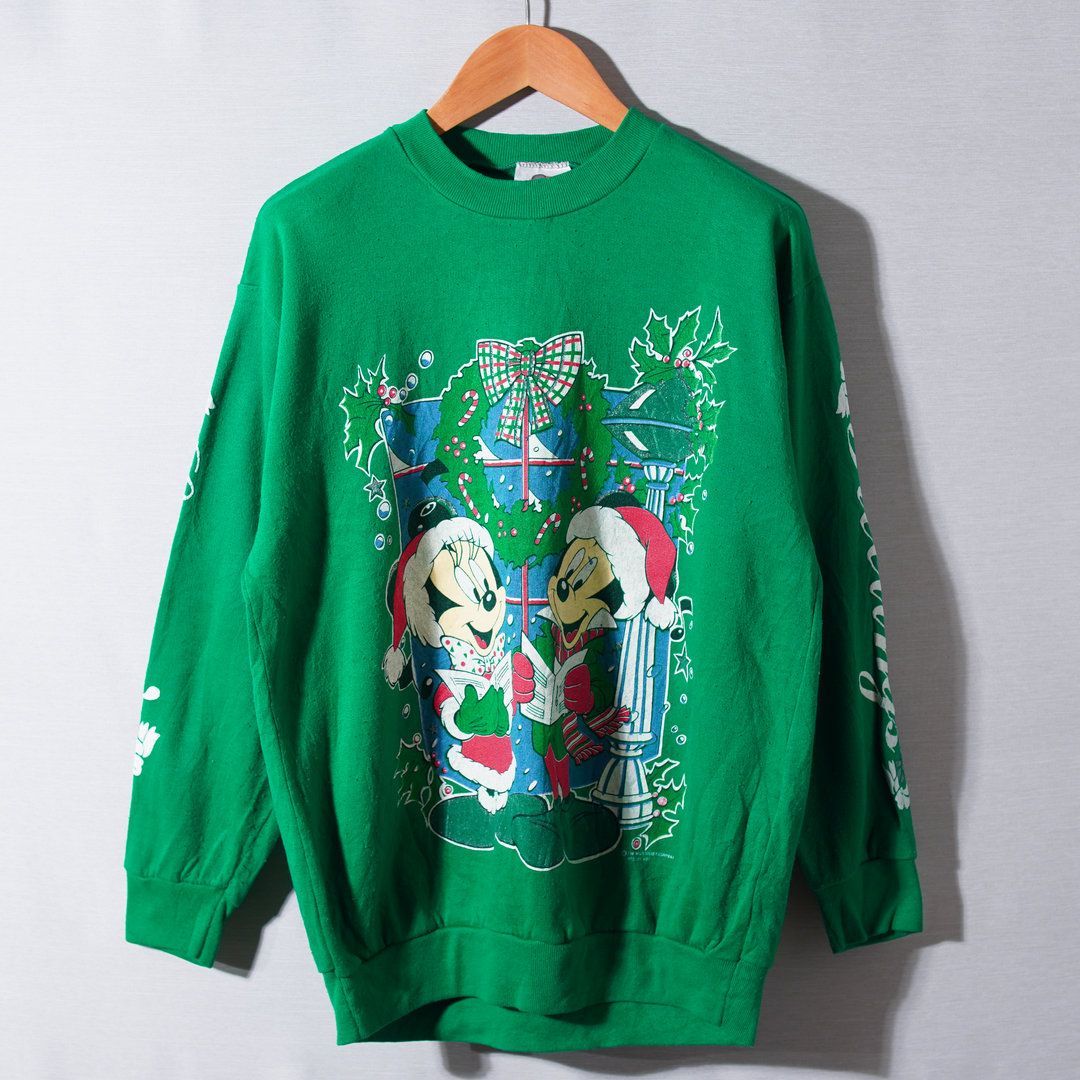 90s USA製 Disney ディズニー スウェット M グリーン ヴィンテージ