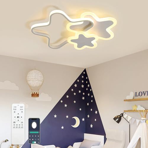 home merc ledシーリングライト 調光調色 6畳 8畳 10畳 12畳 リモコン付き 子供部屋 常夜灯 引掛対応 工事不要 照明器具 天井照明 電気 星 シンプル 可愛い 室内照明 クラシック 幼稚園 保育園 学校 寝室 リビング ダイニン 国内発送