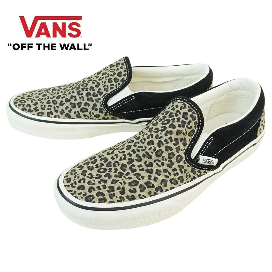 【箱なし】VANS スニーカー VANS ヴァンズ バンズ CLASSIC SLIP ON スリッポン スリップオン BLACK/LEOPARD ブラック レオパード ヒョウ柄 アニマル柄 ブラック ベージュ 動物 メンズ レディース スニーカー 靴 紐無