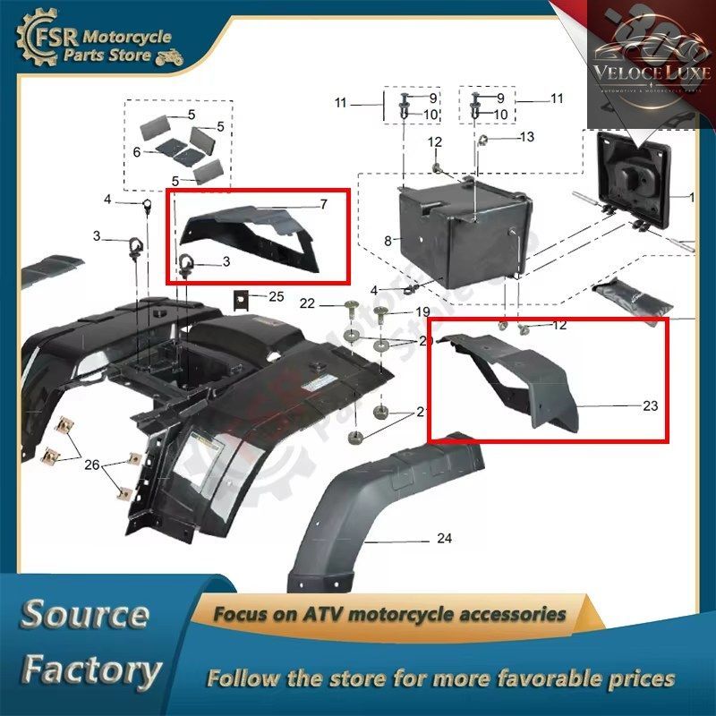 左右テールライトカバー ATV 250-5部品ナンバーSSM0-000516-0 SSM0-000517-0