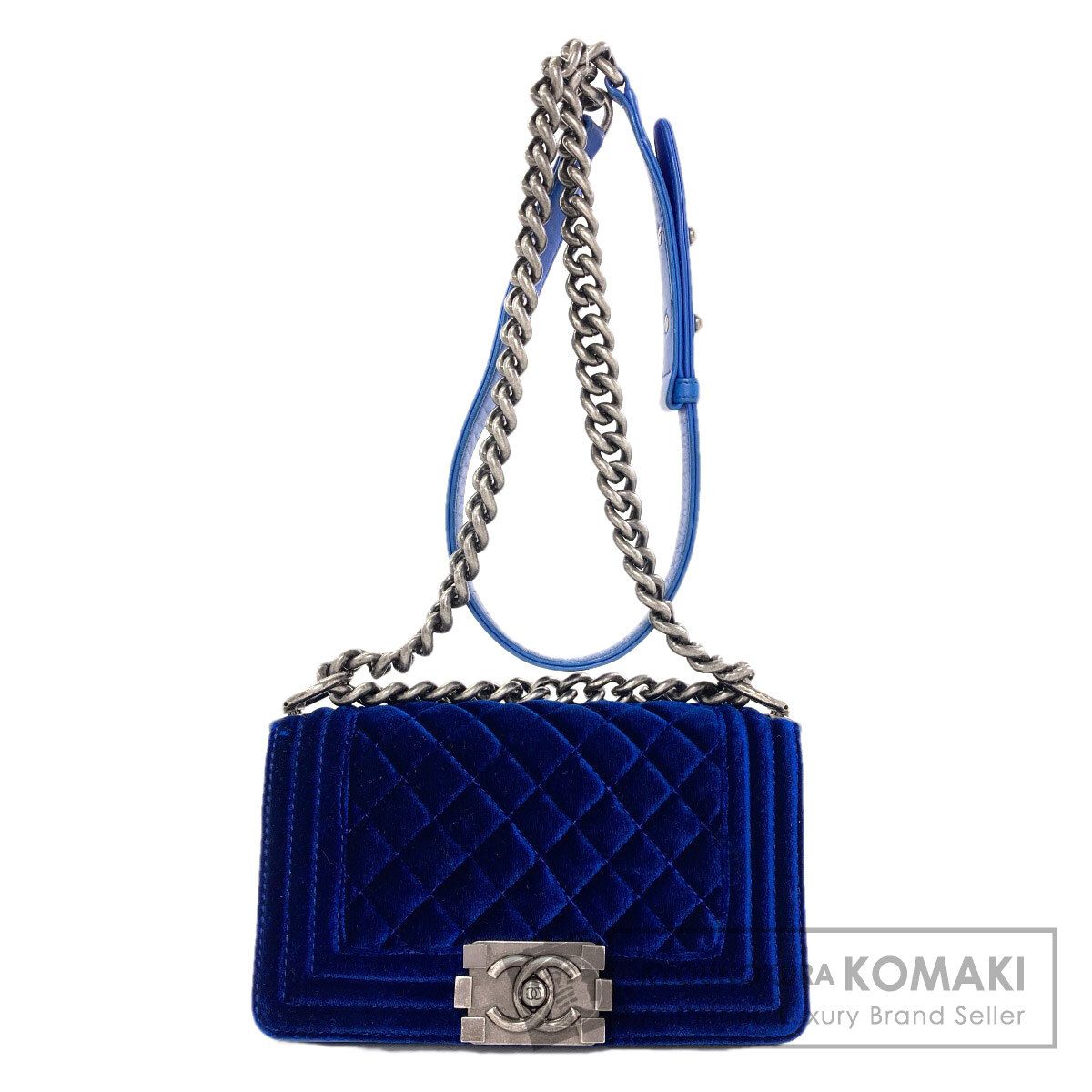 CHANEL シャネル ボーイシャネル チェーンショルダー ショルダーバッグ ベロア レディース [中古]