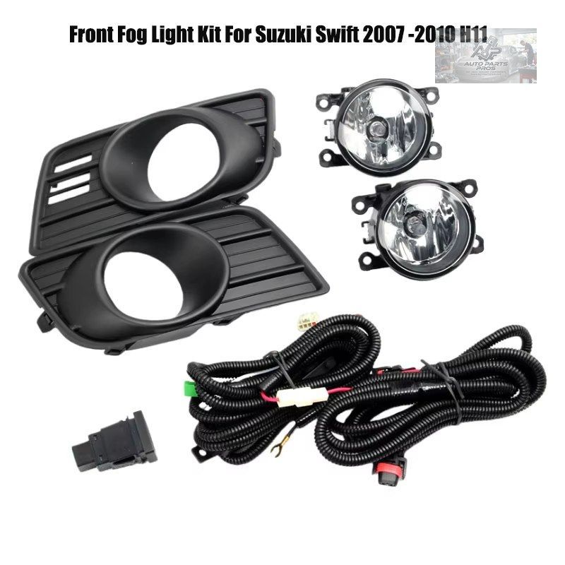 スズキ スイフト 2007-2010 フロントフォグランプキット H11 フォグランプカバー ブラケット 配線ハーネス スイッチ フルセット 19,260円
