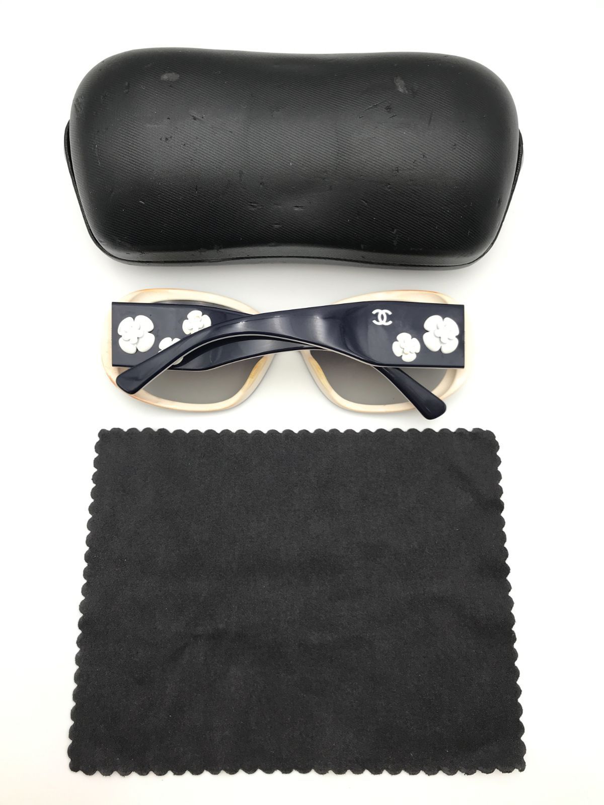 CHANEL シャネル サングラス ココマーク フラワー ホワイト×ブラック