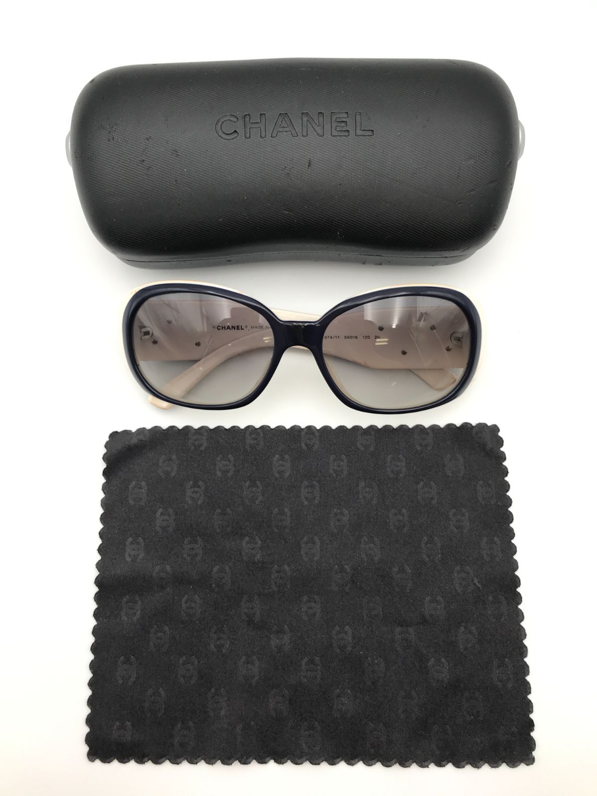 CHANEL シャネル サングラス ココマーク フラワー ホワイト×ブラック