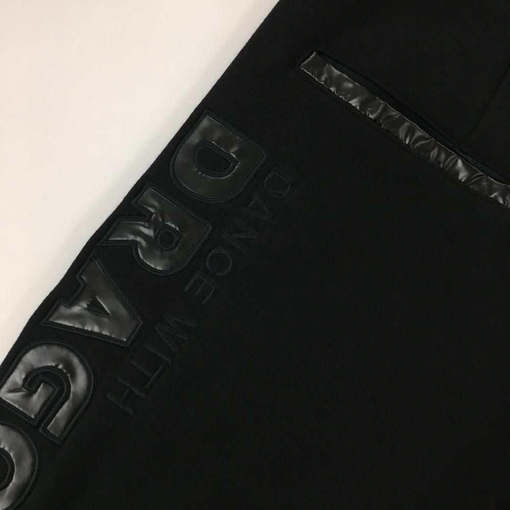 新品】ダンスウィズドラゴン ジョガーパンツ 黒 裏起毛 一部合皮