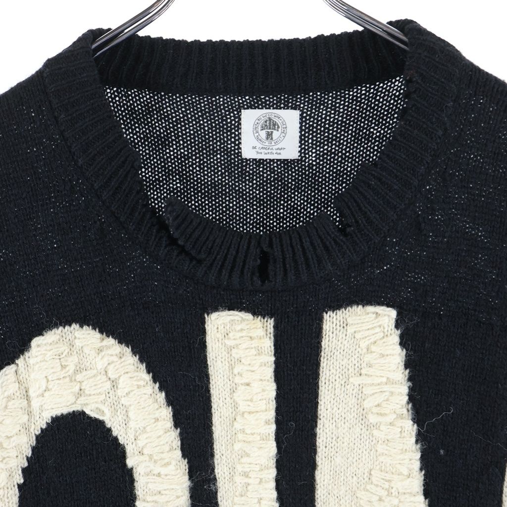 SAINT MICHAEL (セントマイケル) 21AW WOOL_SWTER_SIN ダメージ加工