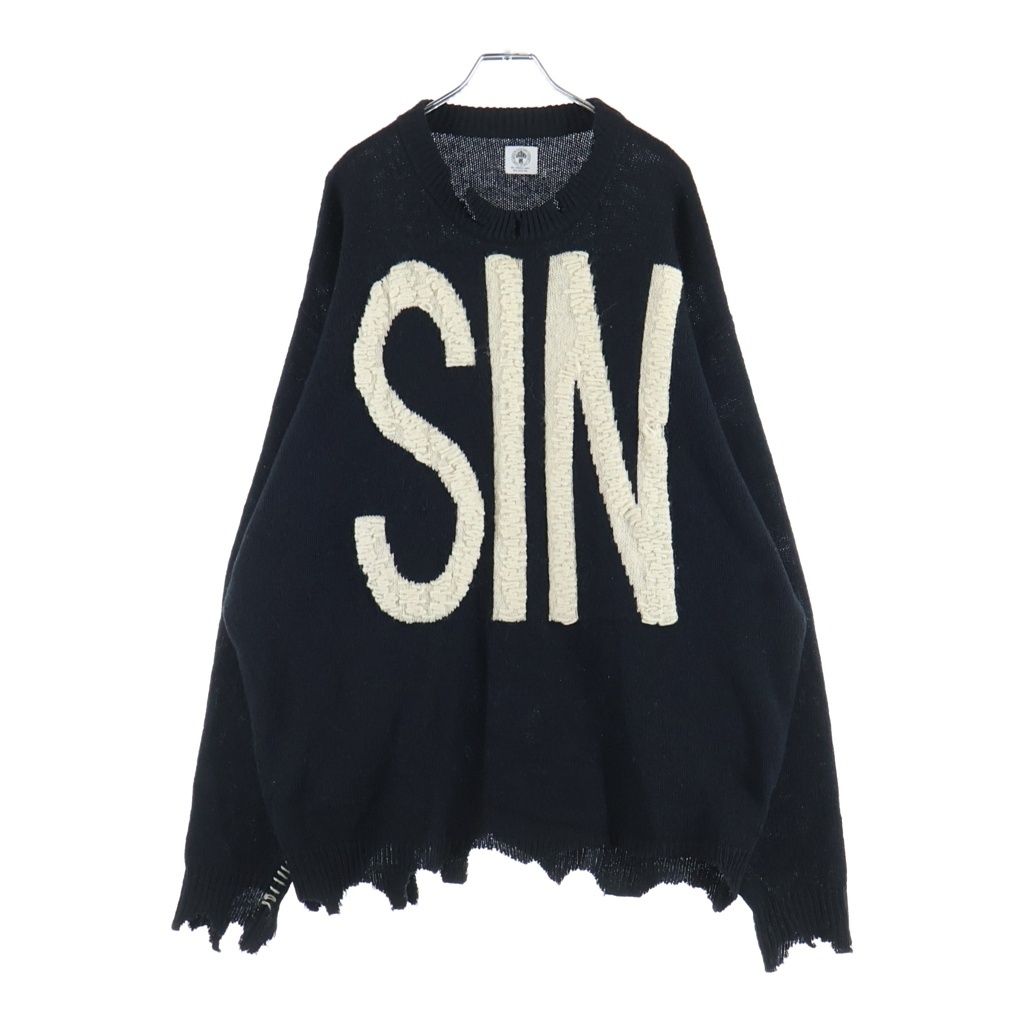 SAINT MICHAEL セントマイケル 21AW 長袖 SAINT MICHAEL (セントマイケル) 21AW WOOL_SWTER_SIN ダメージ加工