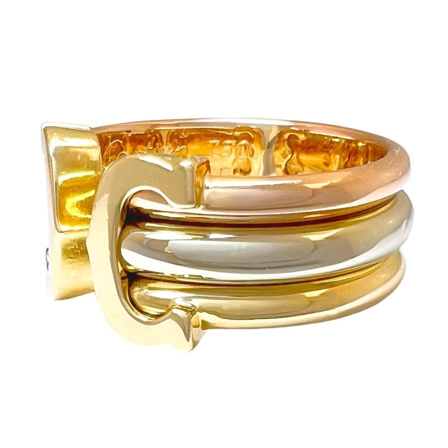 CARTIER 55 double C 2C LM 3color ring 750 K18 YG PG WG カルティエ