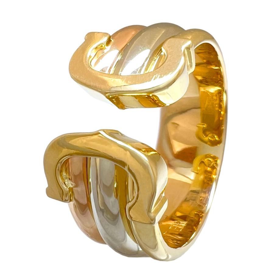 CARTIER 55 double C 2C LM 3color ring 750 K18 YG PG WG カルティエ