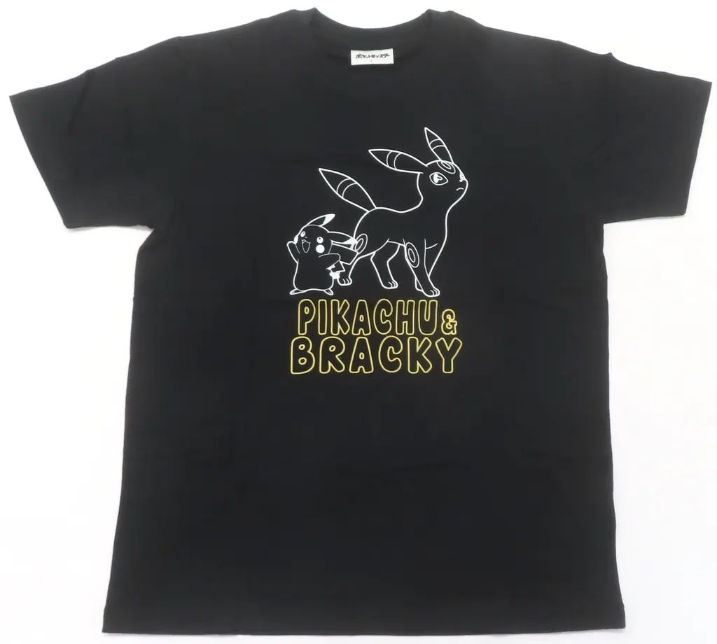 中古】Tシャツ [単品] ピカチュウ＆ブラッキー Tシャツ ブラック L