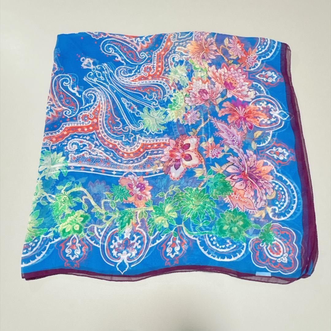ETRO エトロ 大判スカーフ ストール ショール シルク100% 絹 シルク