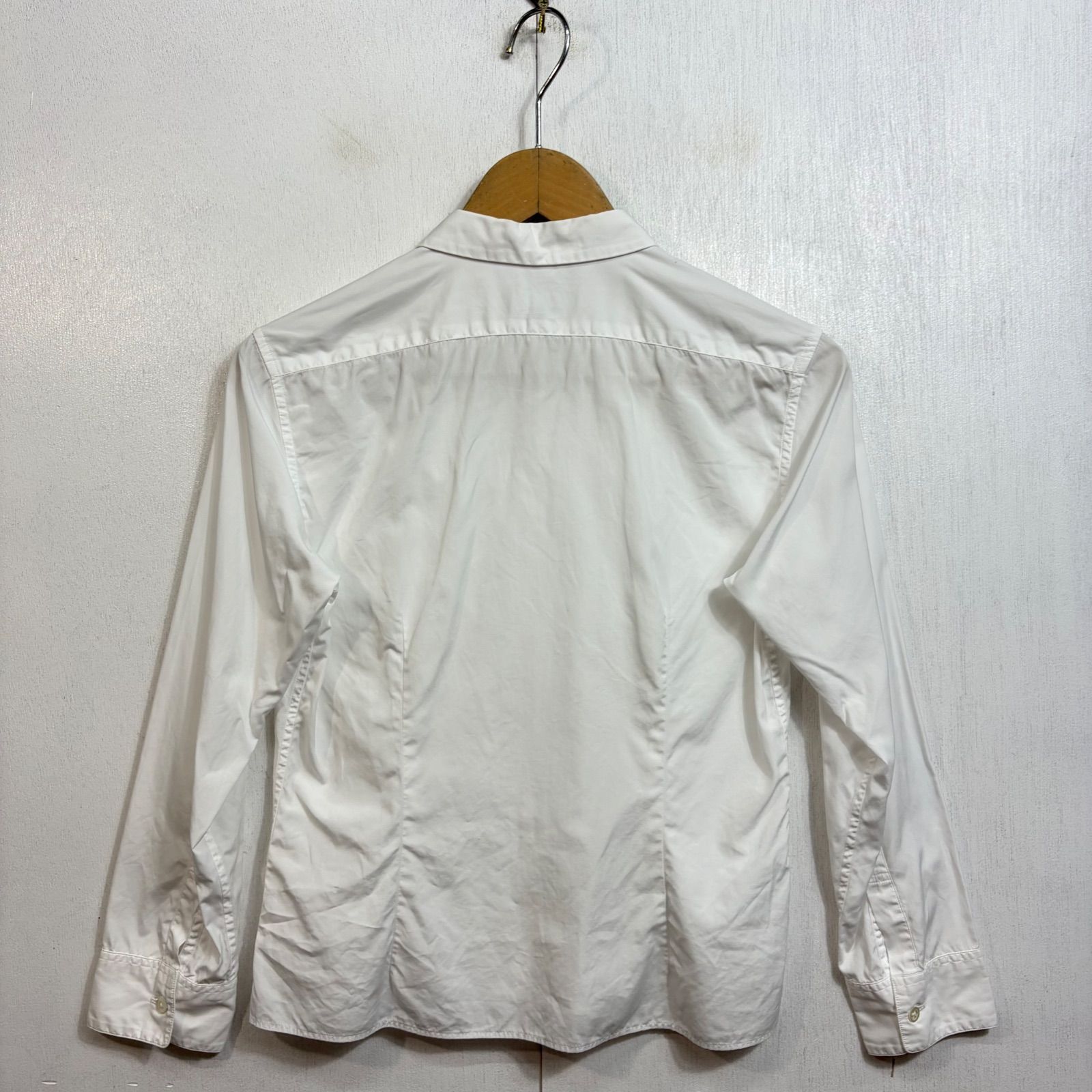 MARGARET HOWELL プリーツカラー 長袖シャツ ホワイト I MARGARET HOWELL マーガレットハウエル 長袖シャツ ブラウス