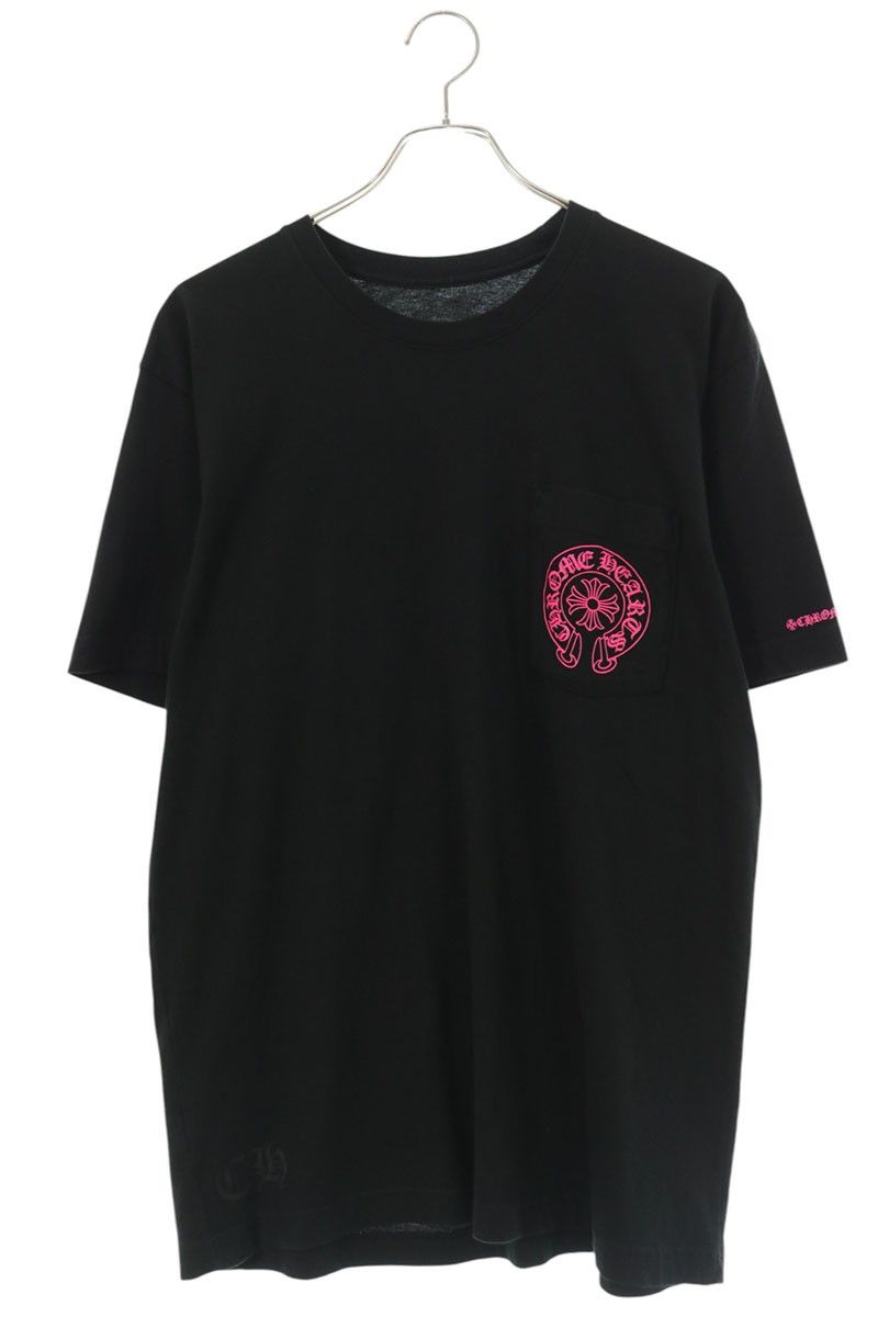 クロムハーツ Horseshoe Tee Black Pink バックホースシュープリントTシャツ メンズ L