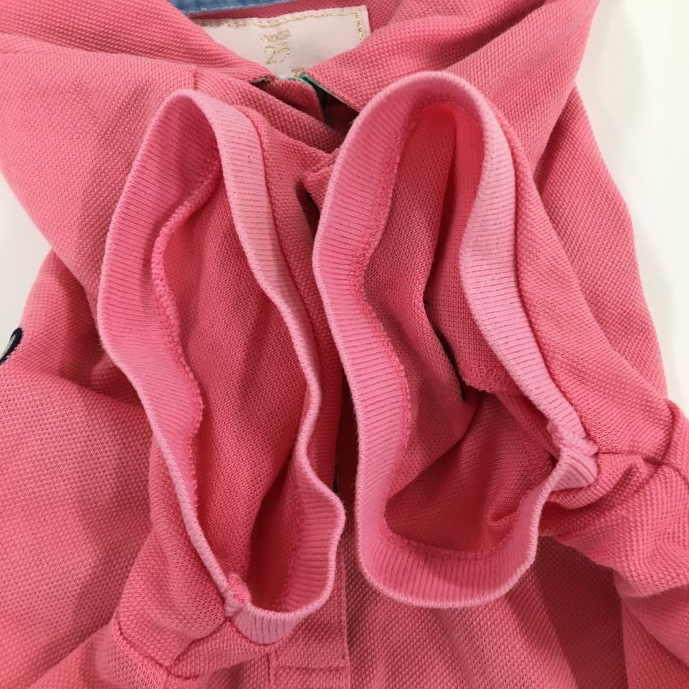 美品】サマンサタバサUNDER25 半袖ポロシャツ ピンク 襟裏ギンガム