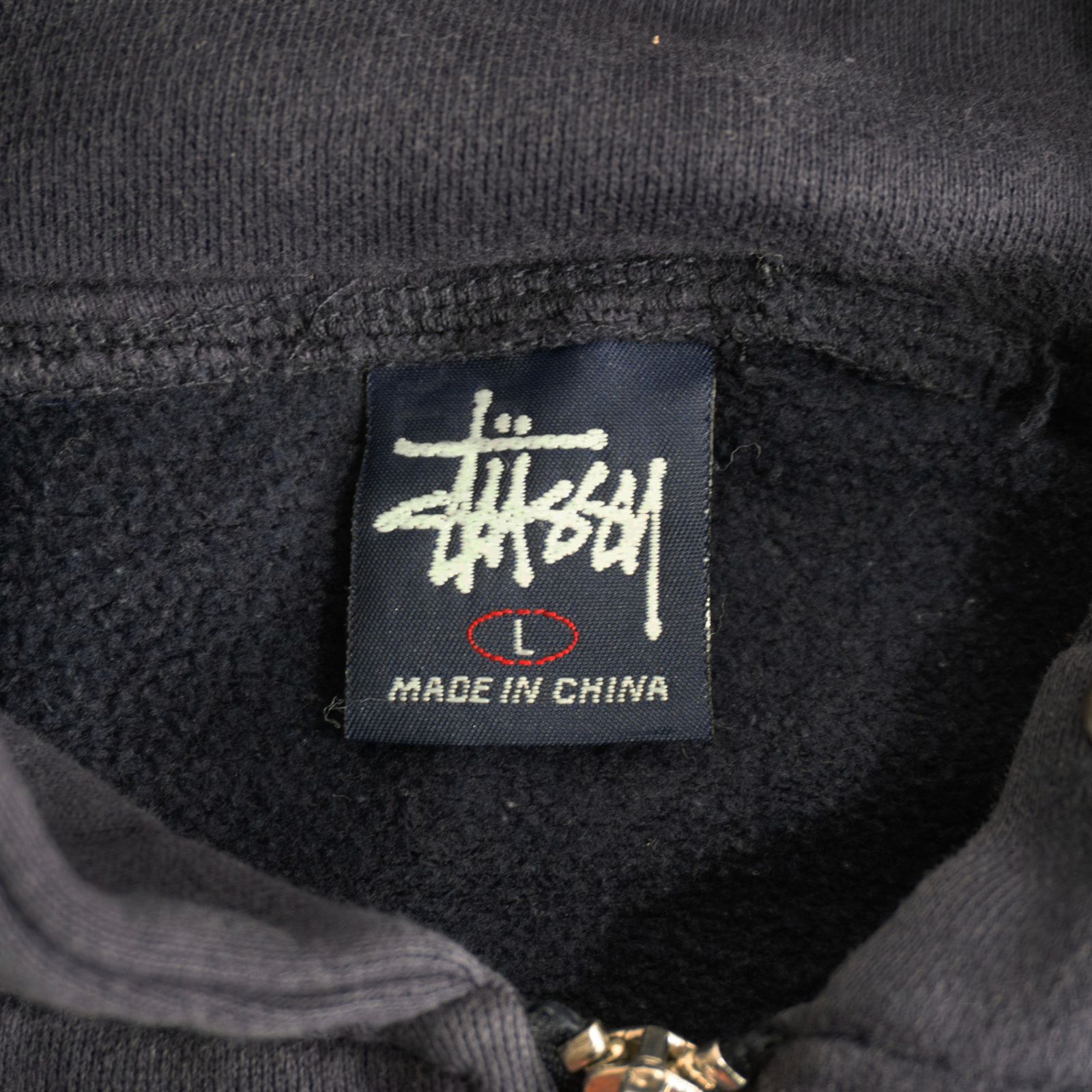 90s】OLD STUSSY【ハーフジップ プルオーバー パーカー】L